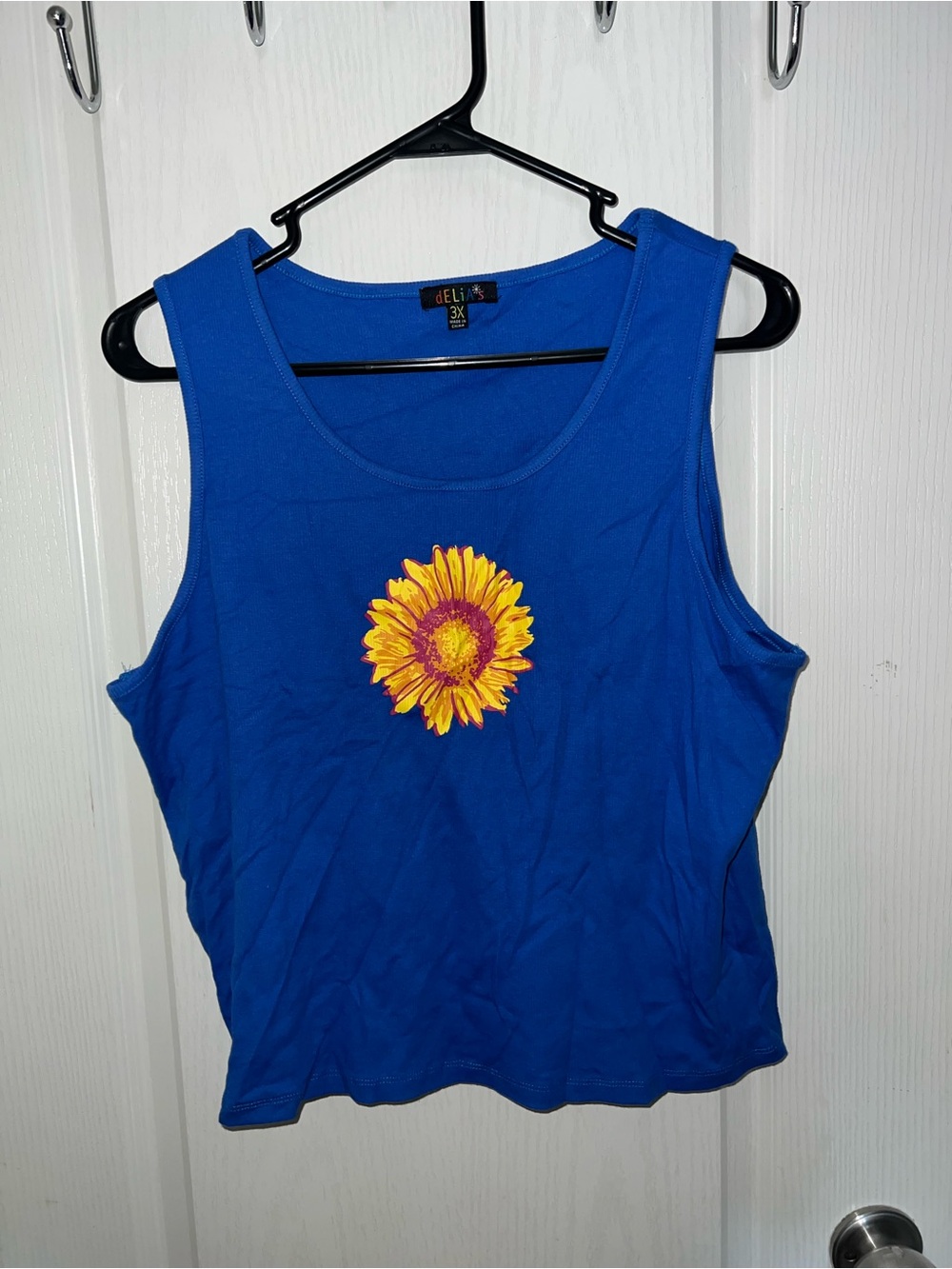 dELiA*s Royal Blue Tank with Yellow Sunflower Graphic